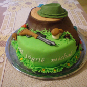 poľovnícka torta od mojej sestry na narodeniny