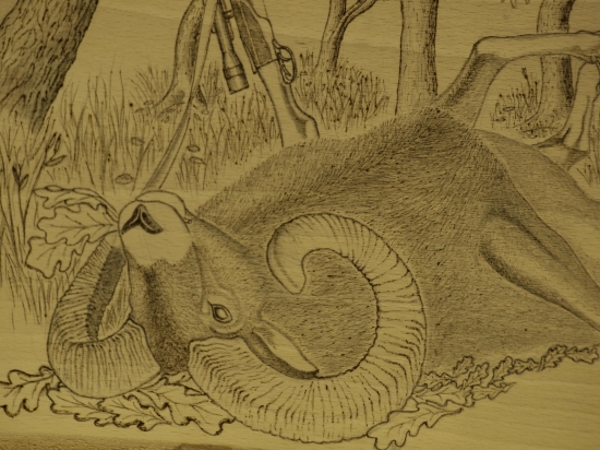 vypalovany obraz detail