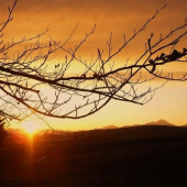 západ slnka vo februári