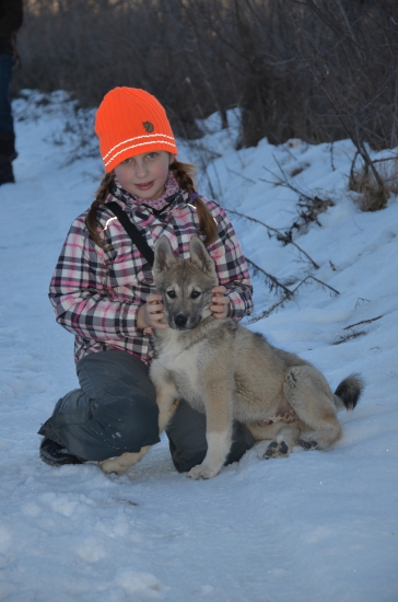 Malá cvičiteľka so svojim zverencom...