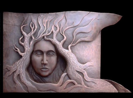 Bohyně lesa (řezba do lípy)