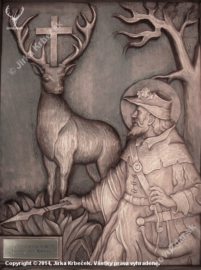 Řezba na objednávku pro kardinála Dominika Duku. Motiv sv. Huberta (Lipové dřevo)