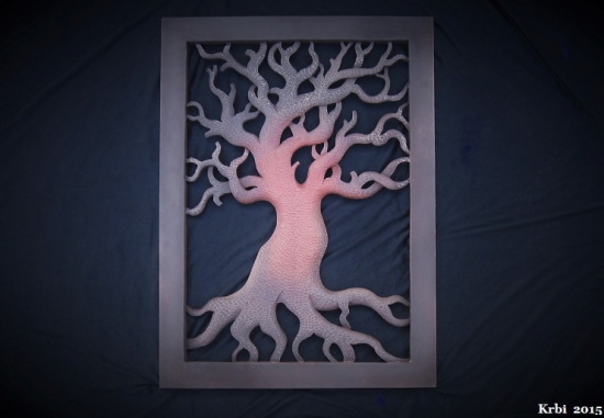 Skulptura stromu (dubové dřevo - 90x65cm)