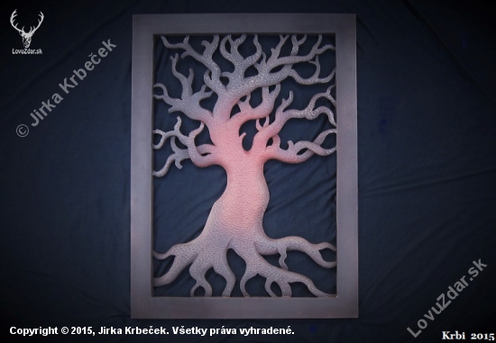 Skulptura stromu (dubové dřevo - 90x65cm)