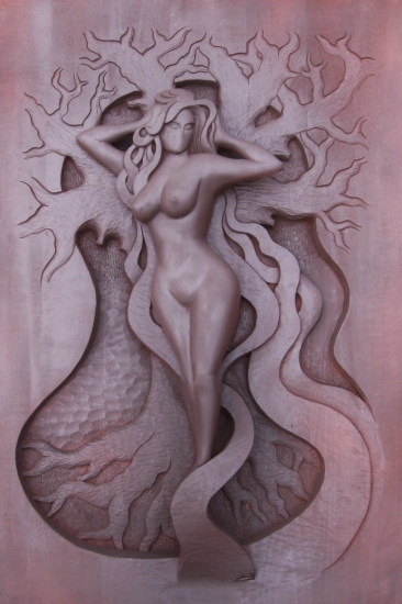 Lesní dryáda (řezba z lipového dřeva)