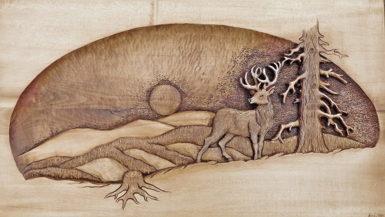 Reliéf - lipové dřevo