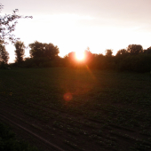 posedový západ nad Hronom