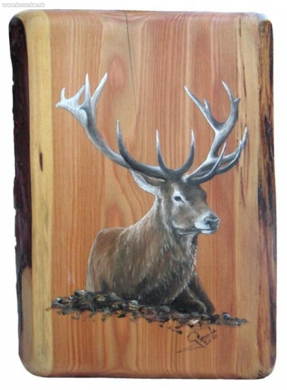 ležiaci jeleň 20x25cm