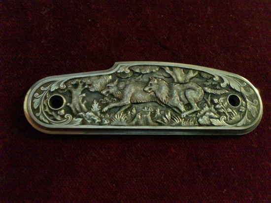 bočné platne na poľovníckej zbrani - vlci