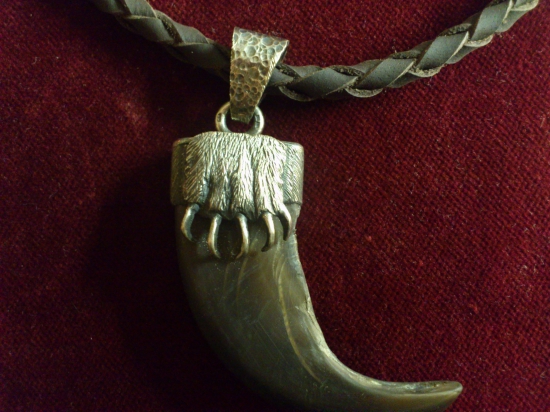 Medvedí pazúr v striebornej objímke - prívesok