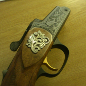 strieborný vypílený ornament na gulovnicu Blaser K95