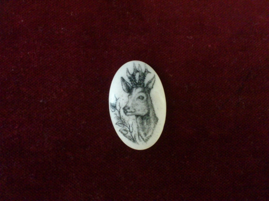 medajlon z hovädzej kosti s portretom srnca....do pažby
