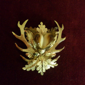 zlatá brošna s pálenými grandlami ....