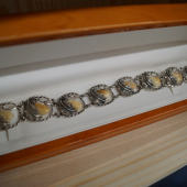 strieborný náramok s grandlami....patinovaný