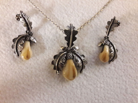 Ručne vyrobená strieborna suprava s grandlami ...