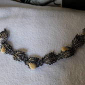 Ručne vyrobená strieborný náramok  s grandlami ...