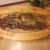 Stolik -orech a cerešna.