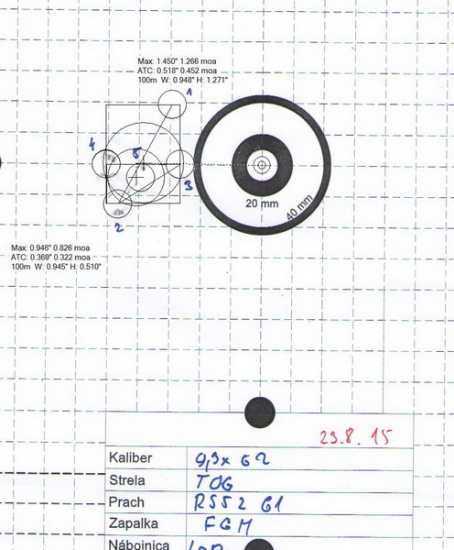 9,3x62 TOG  RS52 61 gr  Lapua NBC  FED GM - OAL 82,5