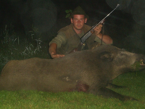 môj kanec a úspešne pokrstená flinta