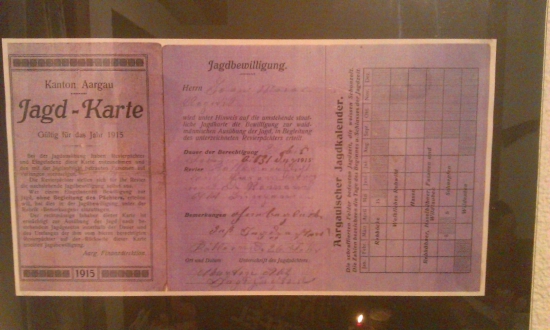 Jagdkarte zo Švajčiarska z 1915