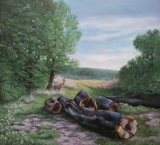 Srnec pri skládke dreva