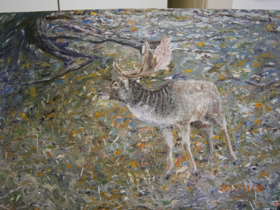 Daniel v ruji.Olej na dreve.