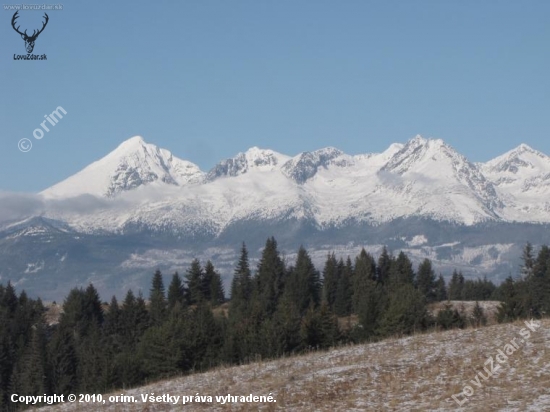 Pohlad na Tatry z nášho reviru.