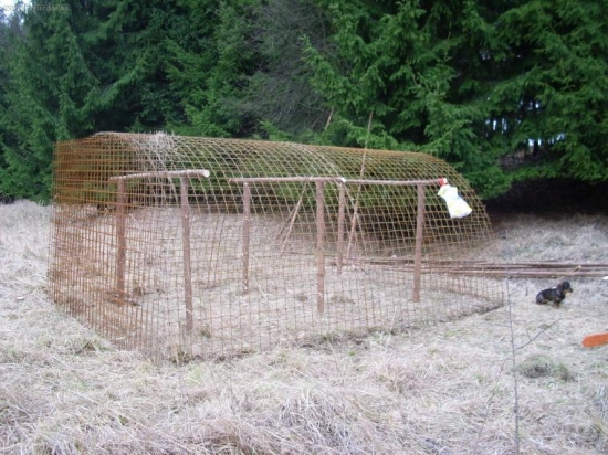 Vypouštěcí voliéra pro bažanty.