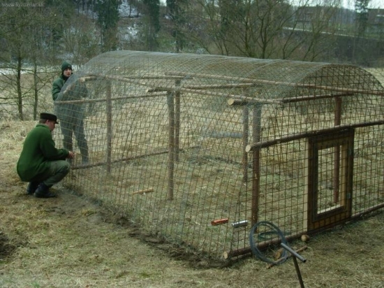 Voliéra před dokončením