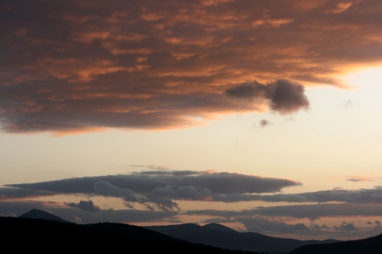 České středohoří v západu slunce