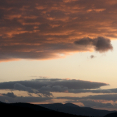 České středohoří v západu slunce