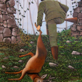Pytliak zo starej fotografie, akryl 60x50cm