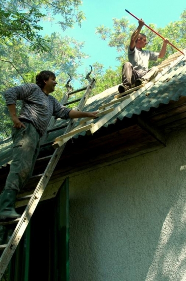 Príprava na maľbu strechy