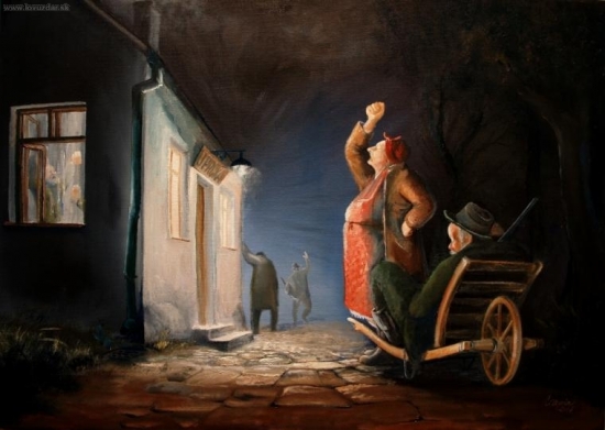 Poslední leč - olej na pl.50x70