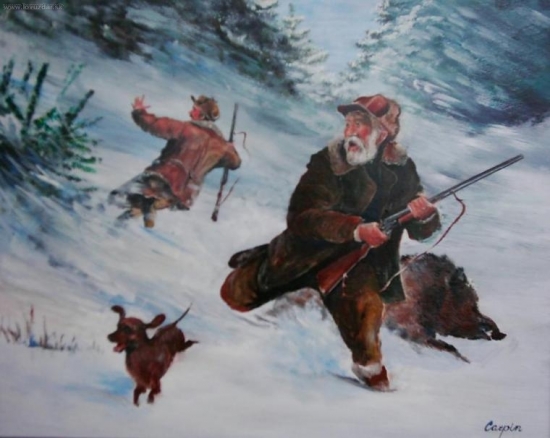 Rychle pryč, olej - z dřívější tvorby