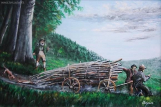 Odhalení - olej na sol.cca 30x40