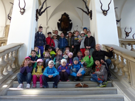 Dnešní výlet Poštolek do Lovecko-lesnického muzea na zámku Úsov