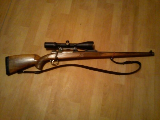 8x57 + optika 3-12x56(červeny bod)