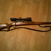 8x57 + optika 3-12x56(červeny bod)