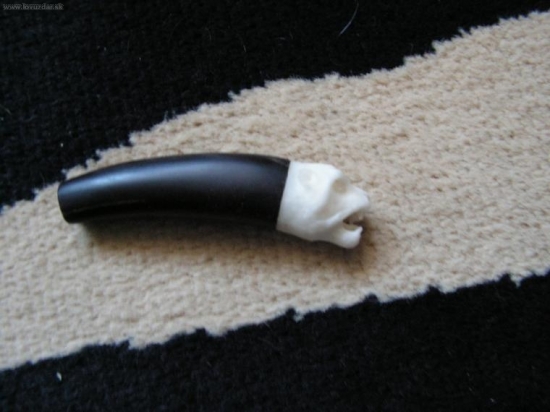 rujeť loveckého nože-vodní buvol+ořech tagua hlava pumy