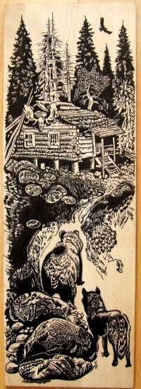 lovecký zrub 15.5 x 45 cm