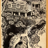 lovecký zrub 15.5 x 45 cm