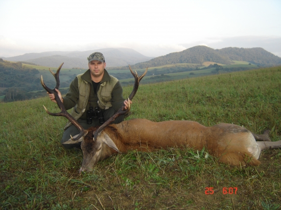 Môj jeleň III. VT, na mieste hneď po ulovení v roku 2009