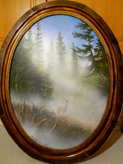 Srnec schovaný v mlhe