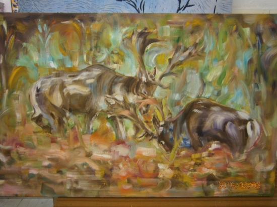 Danielia ruja.Olej na dreve.