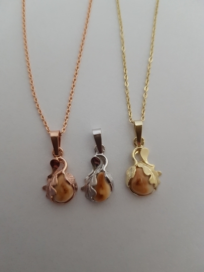 Polovnicke šperky:Set-retiazka a prívesok s laniou grandlou