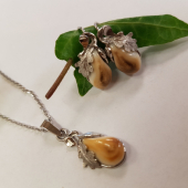 Dámska súprava šperkov v bielom zlate s grandlami