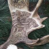 Hodiny z dančí lopaty (DETAIL) - dnes dokončené