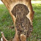 Hodiny z daňčí lopaty - na přání zákazníka - detail motivu