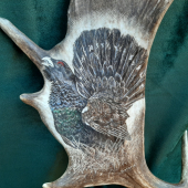 Motiv na daňčí lopatě -Tetřev - na přání zákazníka